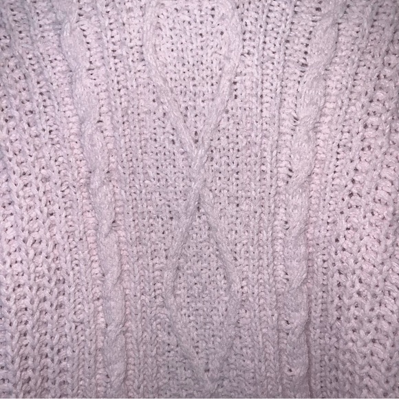 Madden Girl Pink Chunky Cable Knit Cropped Sweater NWT Size S - Picture 4 of 10